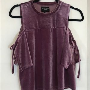 Purple Cold Shoulder Pullover Blouse Size XS